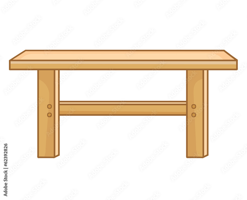 Wooden table isolated illustration Wooden table isolated illustration