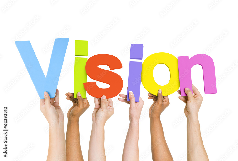 Group of Diverse People Holding The Word Vision Group of Diverse People Holding The Word Vision