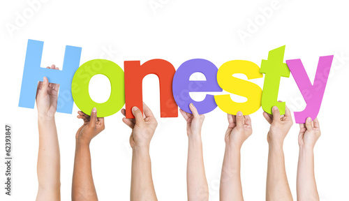 Fotografía Multi-Ethnic Group of People Holding The Word Honesty