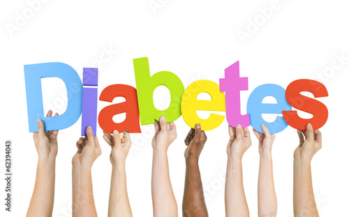 Multiethnic Group of Diverse People Holding Word Diabetes #62394043