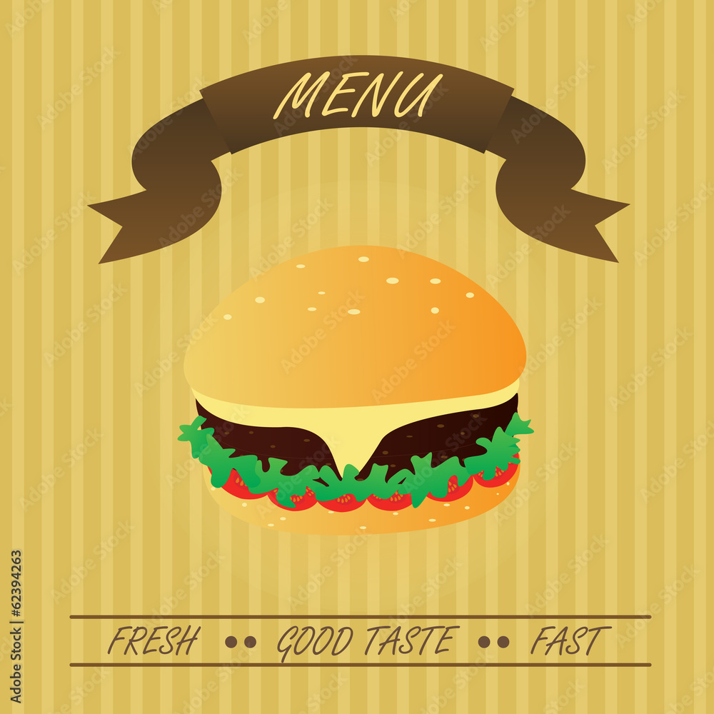 Vintage Hamburger, Fastfood Menu