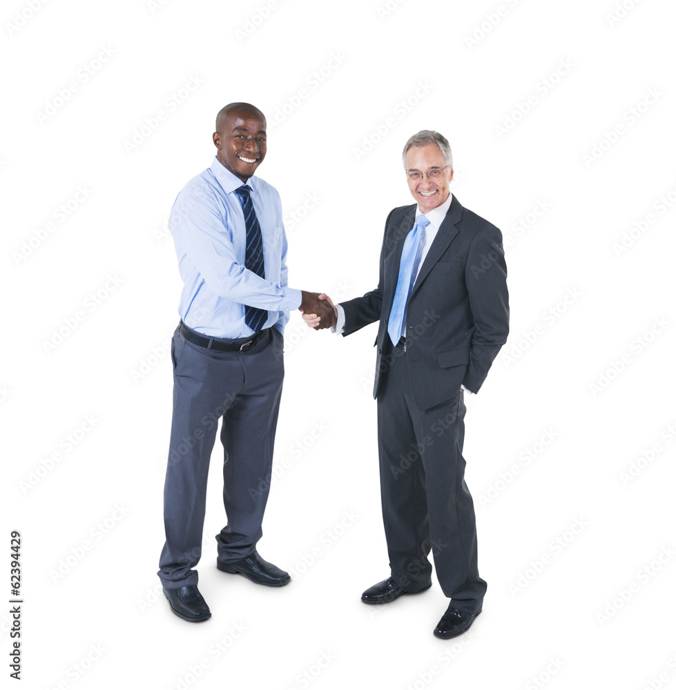 Two Businessmen Shaking Hands on White Background Two Businessmen Shaking Hands on White Background