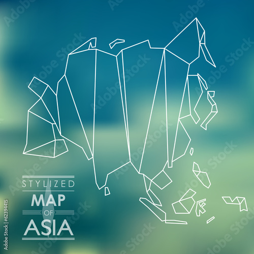 Stylized map of Asia