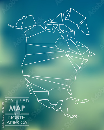 Stylized map of North America