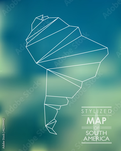 stylized map of South America