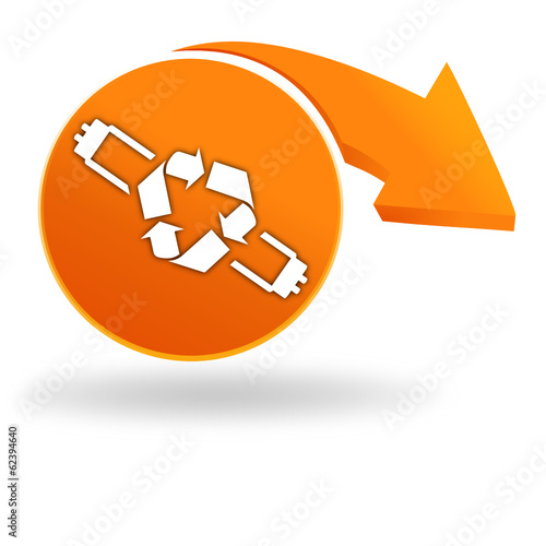 recyclage des néons sur bouton orange