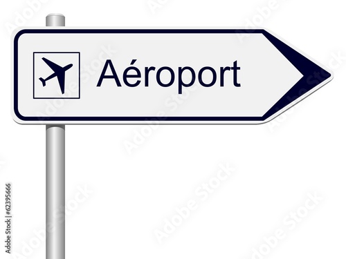 Panneau routier aéroport