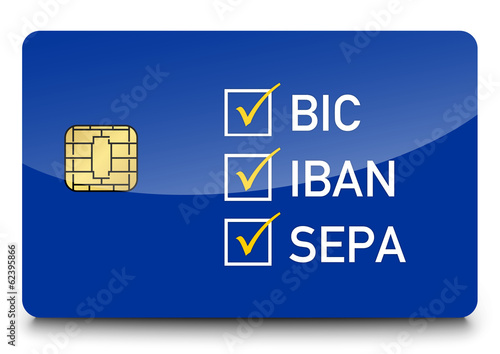 Blaue SEPA Chipkarte