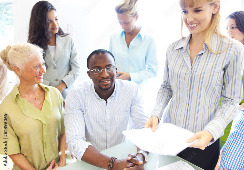 Business People Discussing in a Meeting Business People Discussing in a Meeting