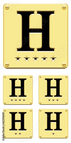 Plaques hôtel avec étoiles