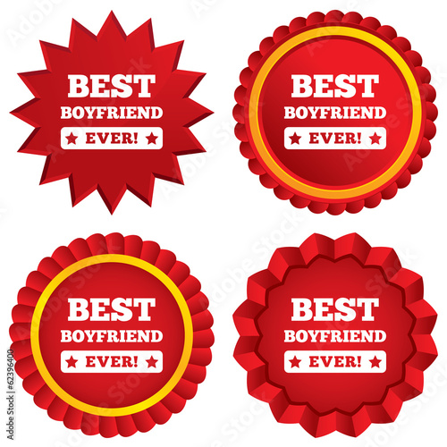 Best boyfriend ever sign icon. Award symbol.