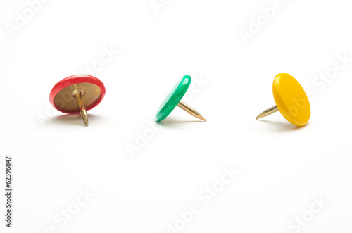 Pins in three colors