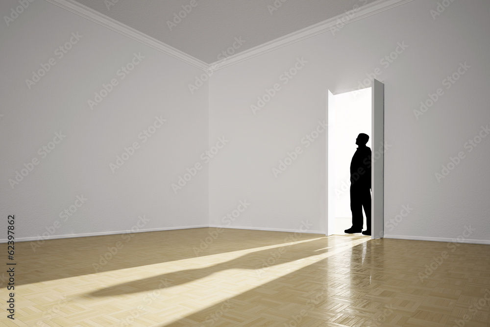 Fear concept with shadow in room