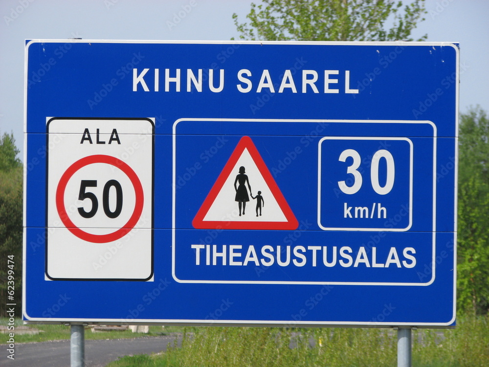 Estonia traffic sign Estonia traffic sign