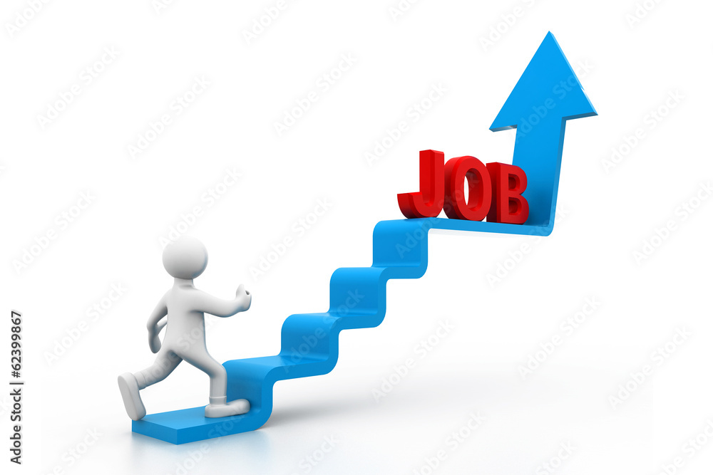 Man running to job Man running to job