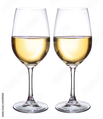 White wine on isolated background