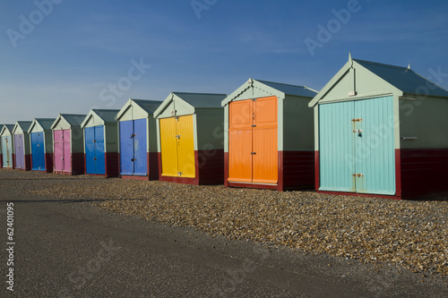 Seaside beach huts