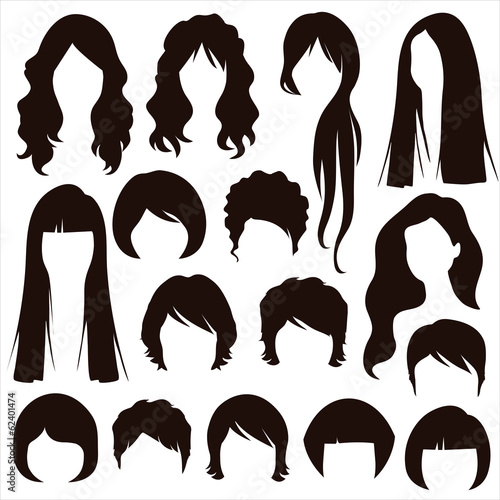 Valokuva hair silhouettes, woman hairstyle