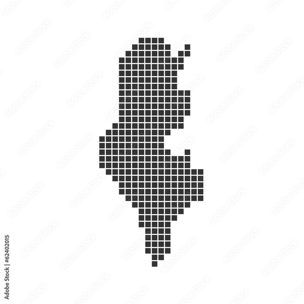 Pixelkarte schwarz - Tunesien
