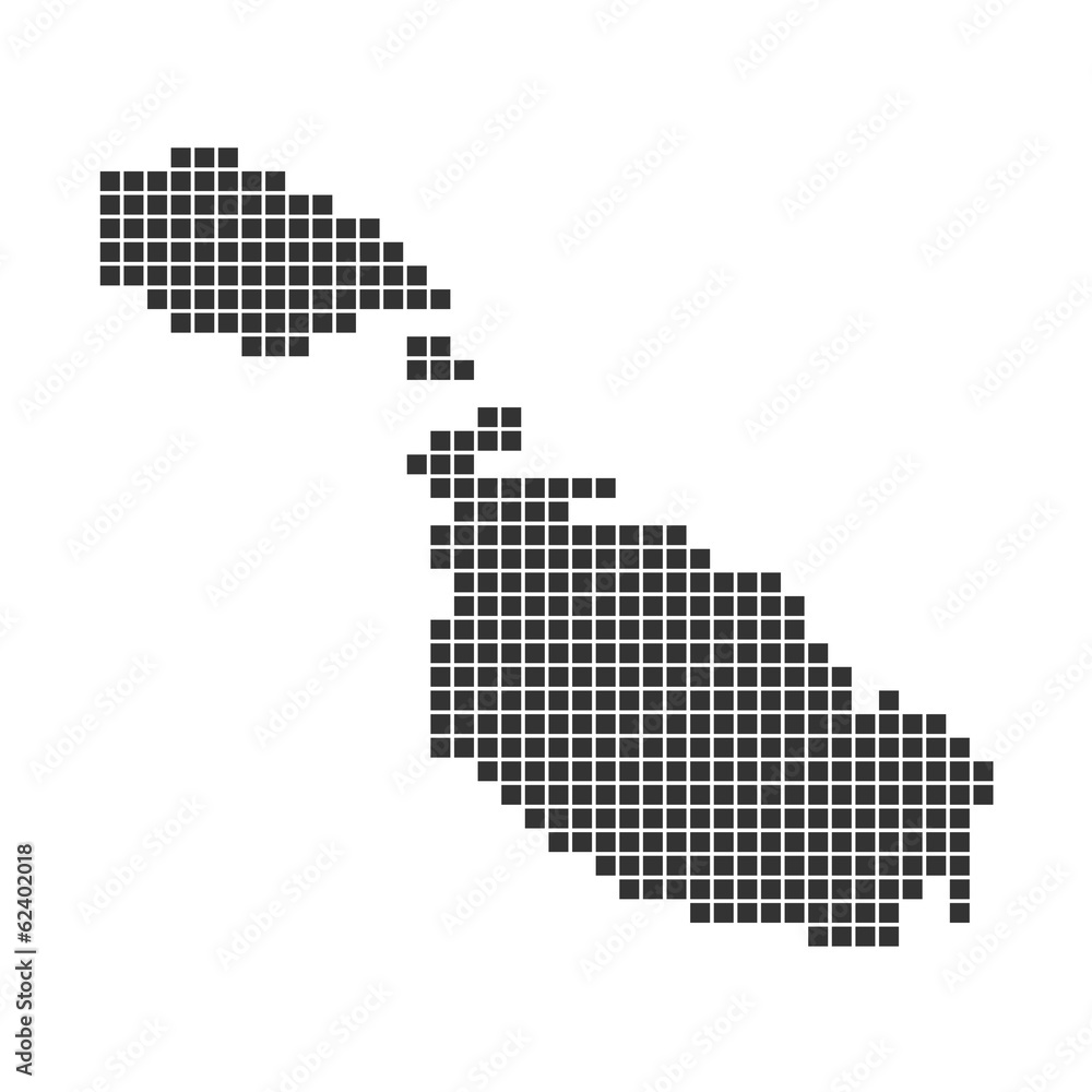 Pixelkarte schwarz - Malta