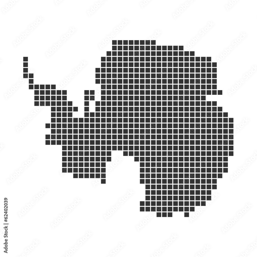Pixelkarte schwarz - Antarktis
