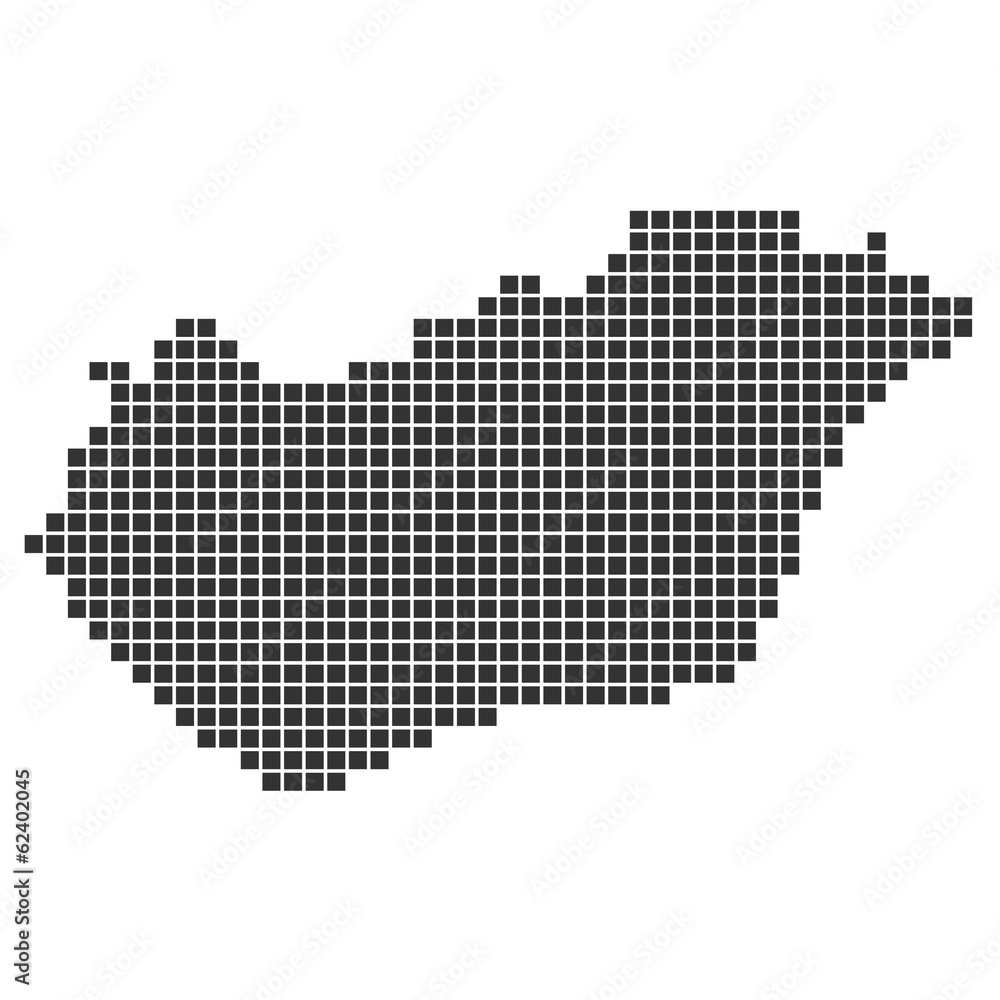 Pixelkarte schwarz - Ungarn