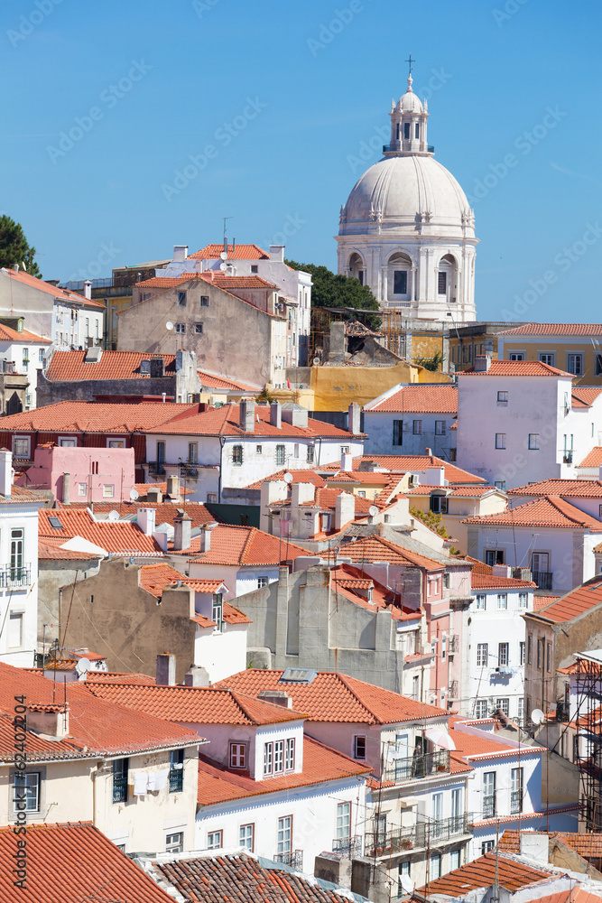 Lisbon, view of Alfam's region and Santa Engrassiya's  church