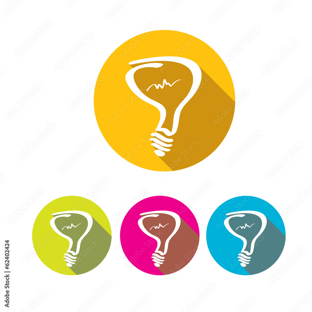 vector flat Light bulb idea icon collection vector flat Light bulb idea icon collection