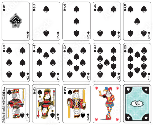 Isolated Spade suit with original figures