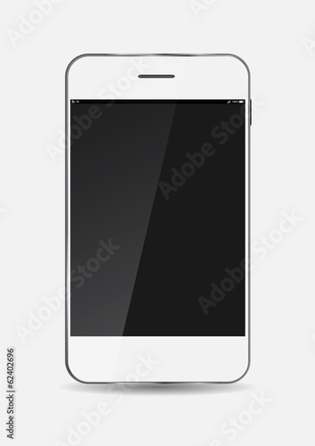 White Mobile Phone Vector Illustration