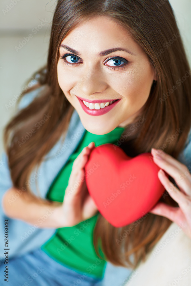 Woman hold heart. Valentine day Woman hold heart. Valentine day