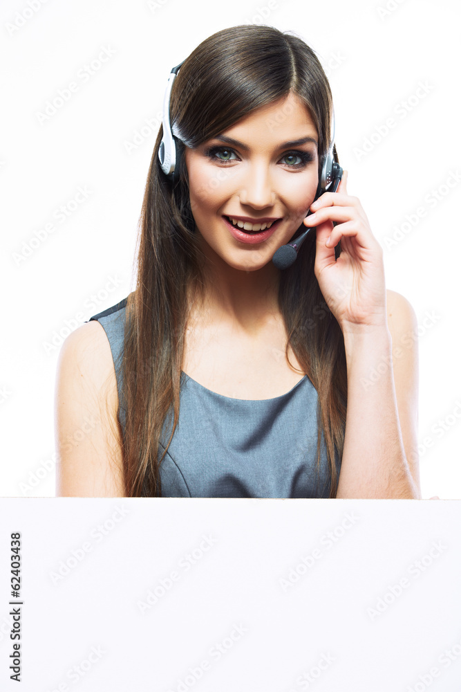 Close up portrait of Woman customer service worker Close up portrait of Woman customer service worker