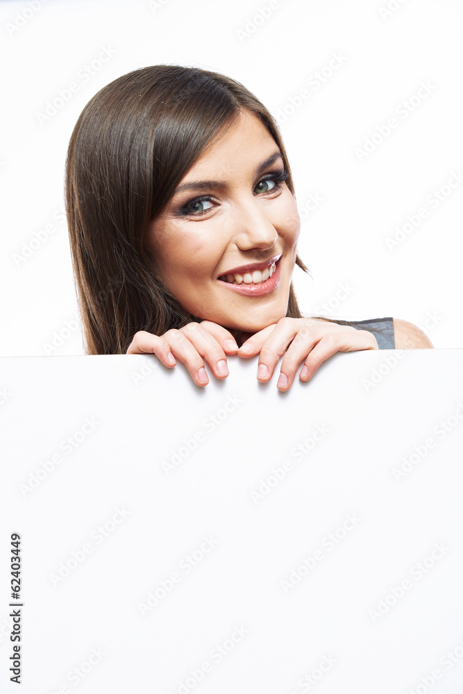 Close up business woman portrait. White background female portr Close up business woman portrait. White background female portr