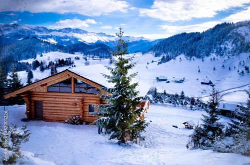 Wood house on the hills