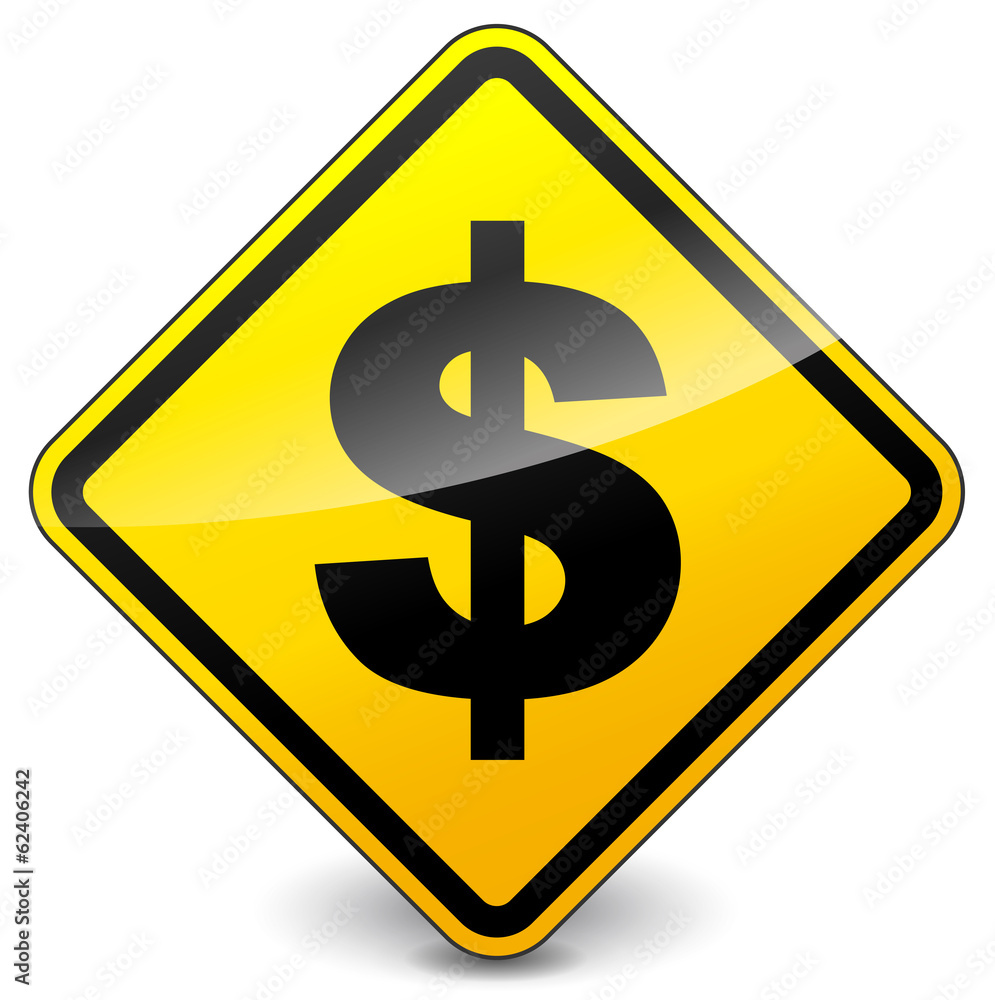 Vector yellow dollar icon Vector yellow dollar icon