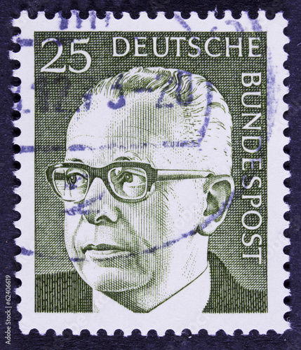 Post stamp showing portrait of Federal President Gustav Walter photo