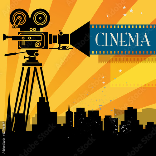 Abstract cinema background, vector illustration