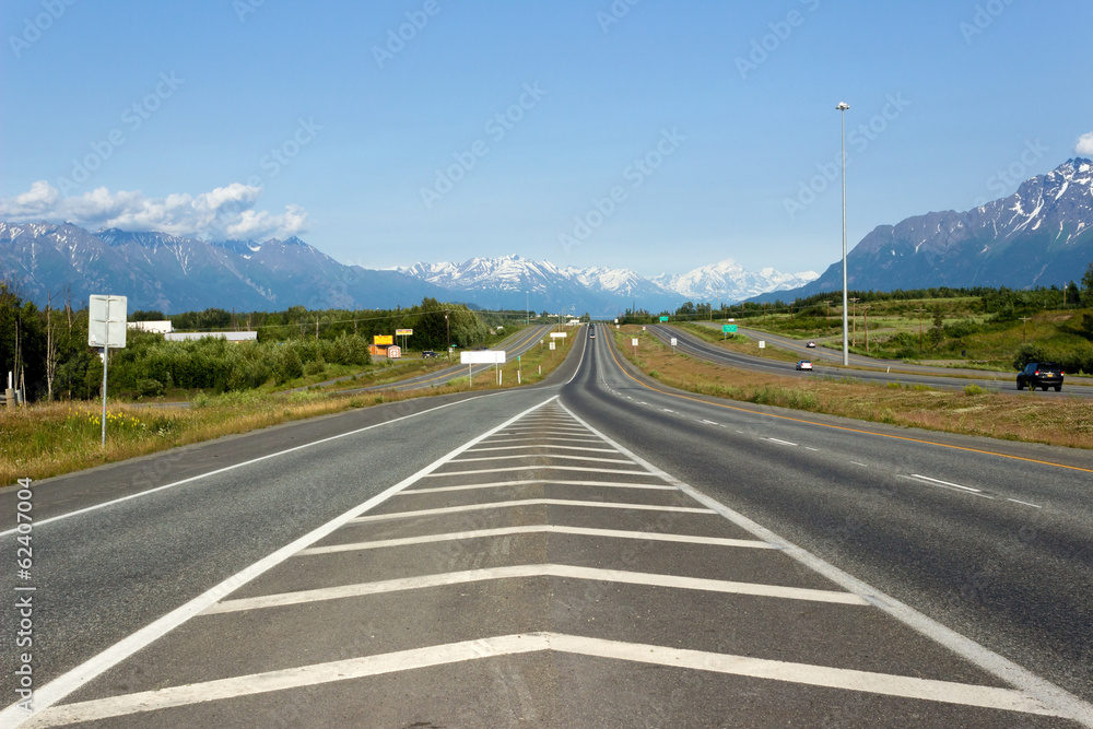 Naklejka premium Glenn Highway part of Alaska Route 1 in the U.S. state of Alaska.