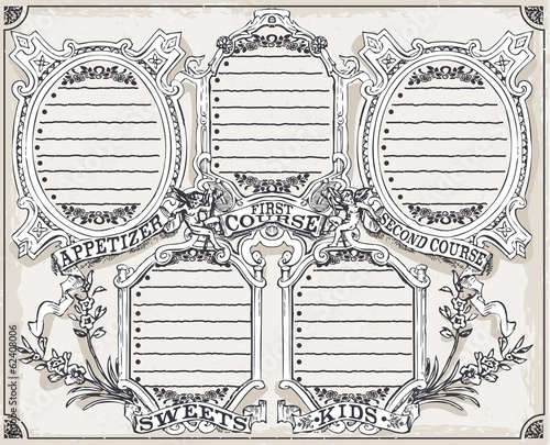 Vintage Graphic Page Menu for Restaurant