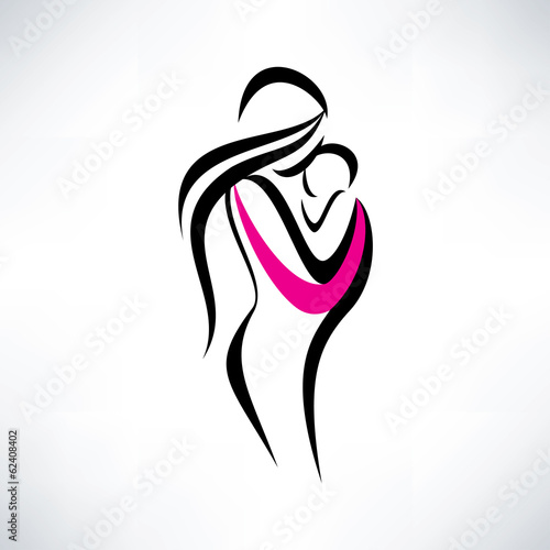 mother and her baby in a sling