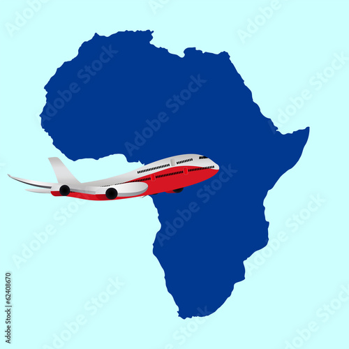 map of africa and the plane