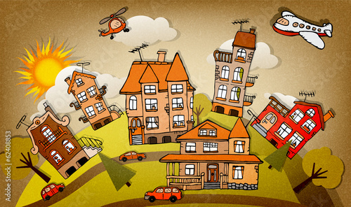 Cartoon city (Autumn)