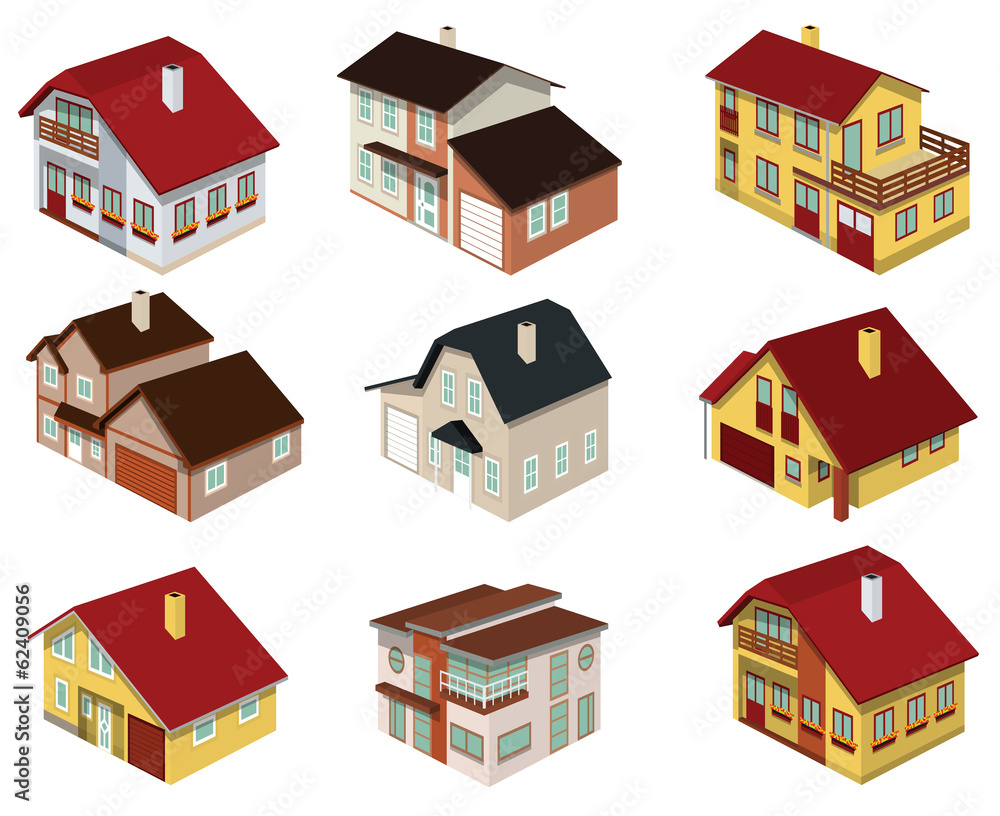 City houses in perspective