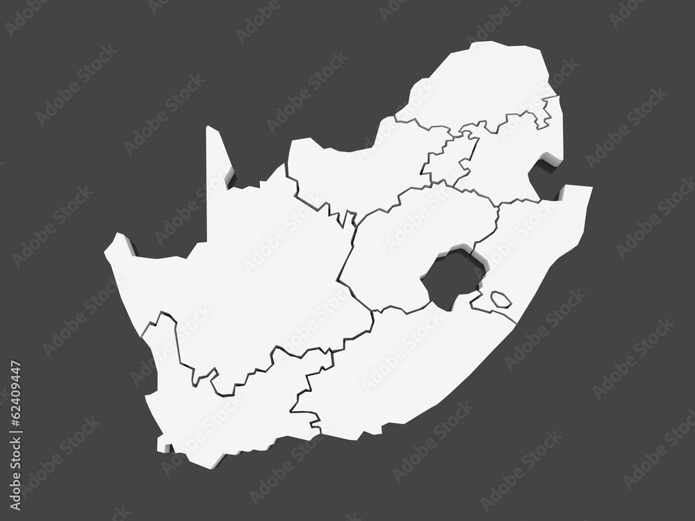 Map of Republic of South Africa (RSA).