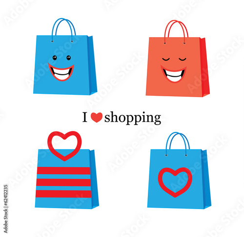 I love shopping, vector illustration