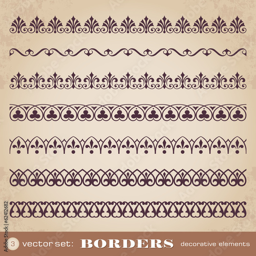Borders decorative elements set 3