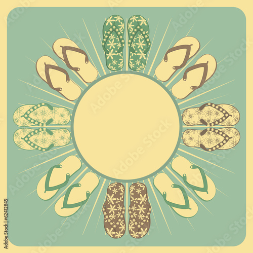 retro flipflop border background