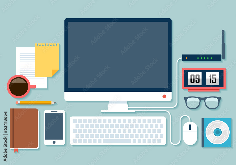 Modern business workspace in the office. Modern business workspace in the office.