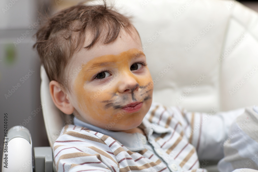 Kid with tiger face Kid with tiger face