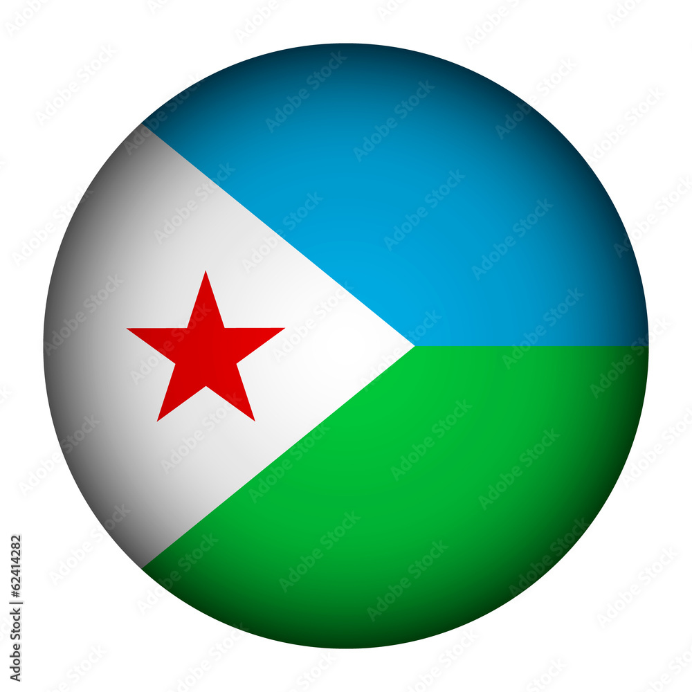 Djibouti flag button. Djibouti flag button.